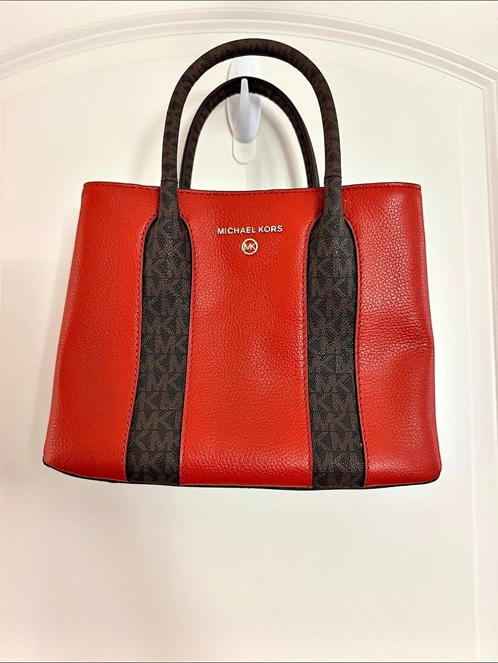 Michael Kors Color Block Tote in Orange & Brown Like New
